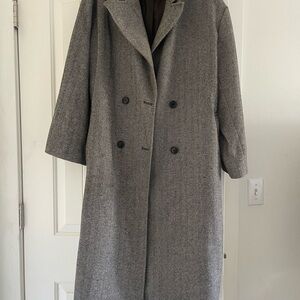 H&M Charcoal Double-Breasted Trench Coat